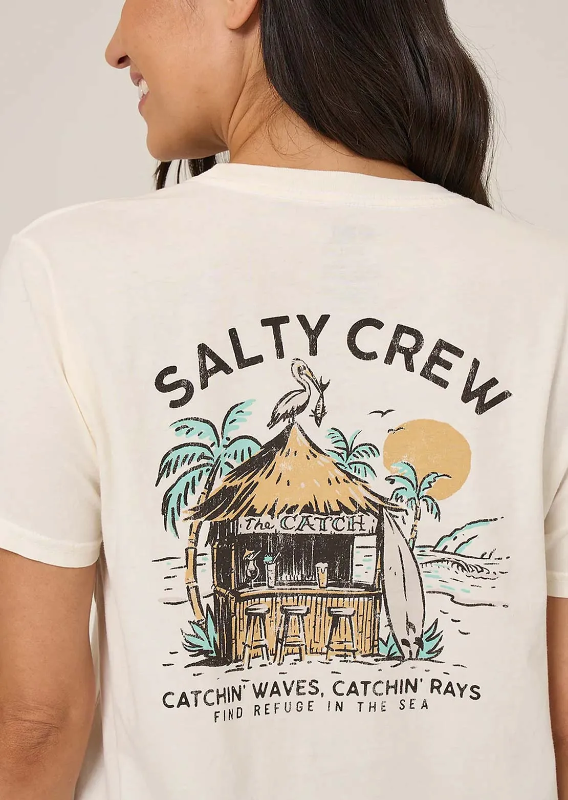 Salty Crew Women's Beach Hut Boyfriend T-Shirt sold by Prfo product image thumbnail 4