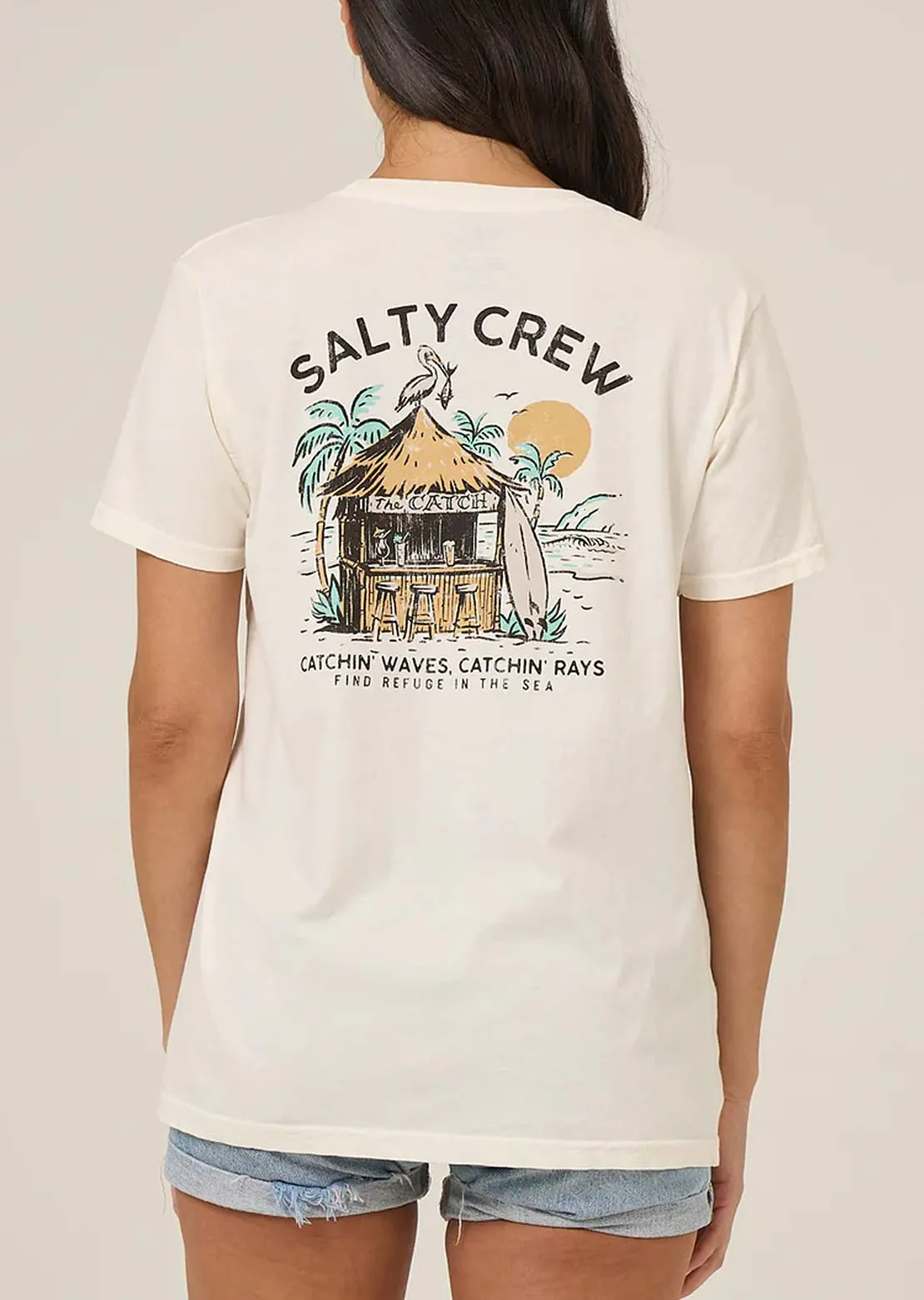Salty Crew Women's Beach Hut Boyfriend T-Shirt sold by Prfo product image thumbnail 2