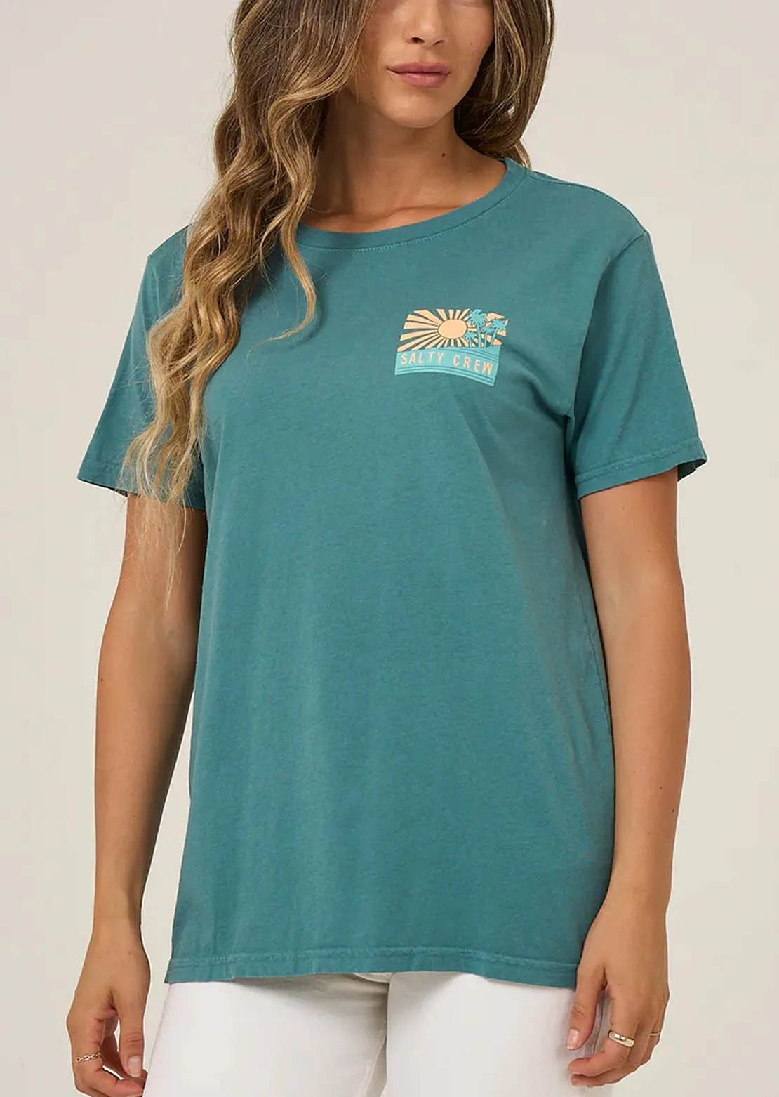 Salty Crew Women's Rise and Smile Boyfriend T-Shirt sold by Prfo