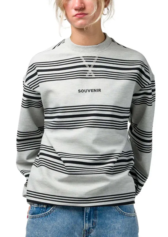 Souvenir Unisex Striped Crewneck Sweater made by Prfo