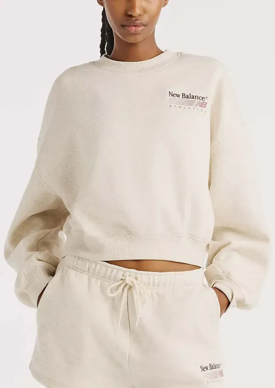 New Balance Women's Trackside Fleece Crewneck Sweater made by New Balance