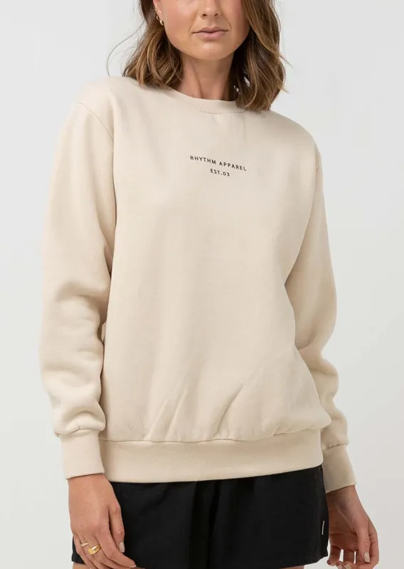 Rhythm Women's Classic Brand Fleece Sweater made by Rhythm.
