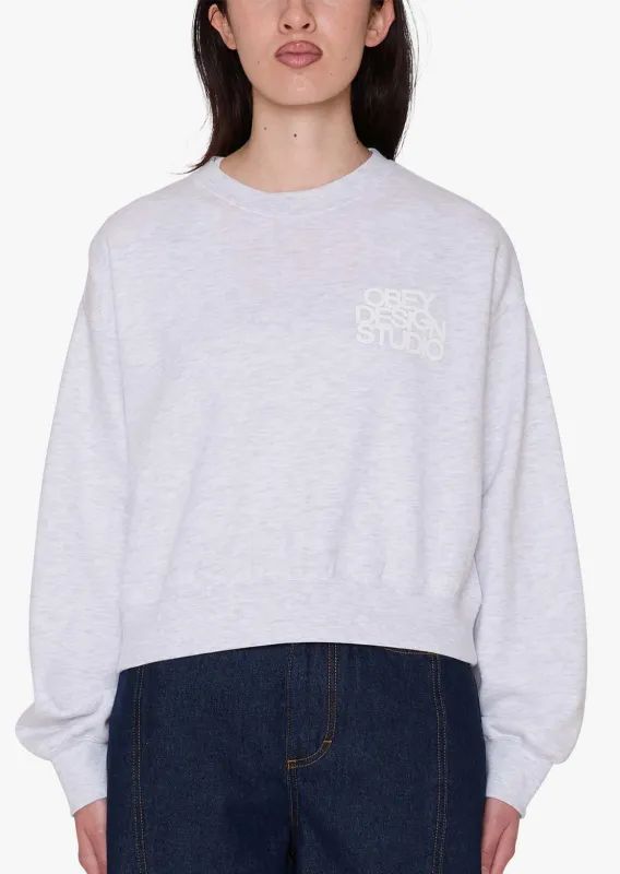 Obey Women's Design Studio Cropped Crew Sweater made by Obey