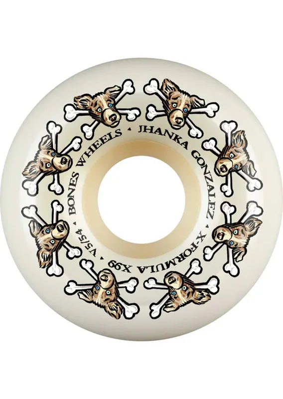 Bones XF Jhanka Vato Dog V5 Sidecuts 99A Skateboard Wheels made by Prfo