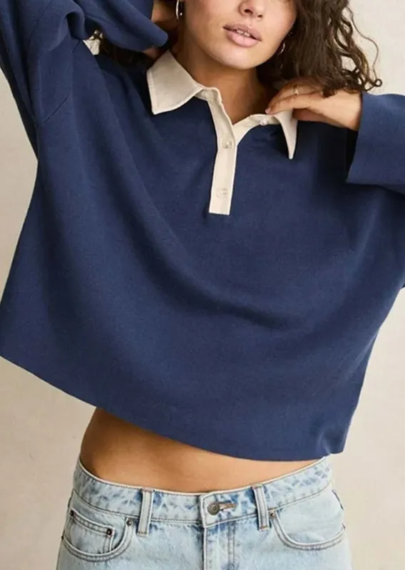 Rhythm Women's Rugby Polo Knit Sweater made by Rhythm.