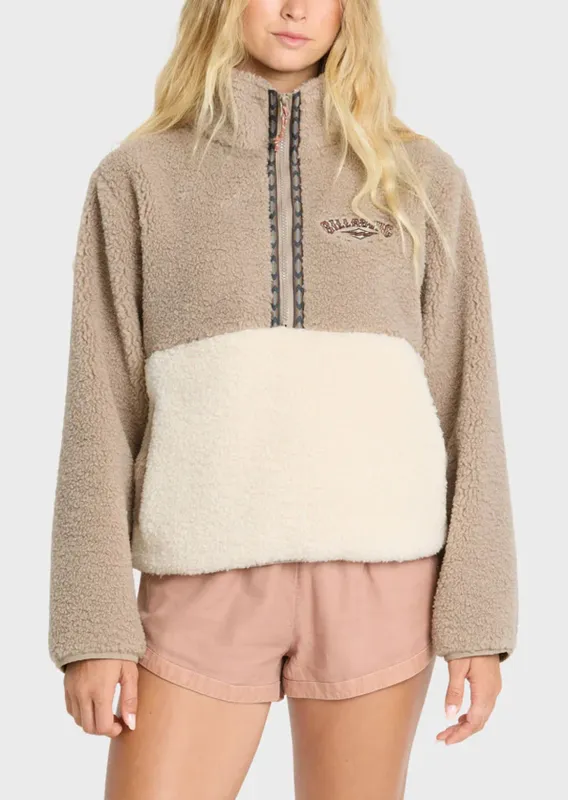 Billabong Women's Horizon Sherpa Mock Neck Sweatshirt made by Billabong