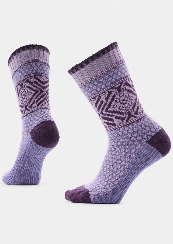 Smartwool Women's Everyday Popcorn Snowflake Pattern Crew Socks made by Smartwool