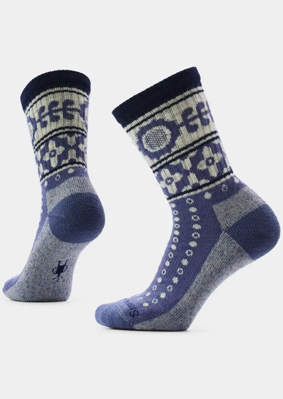 Smartwool Women's Everyday Cozy Retro Sunflower Crew Socks made by Smartwool