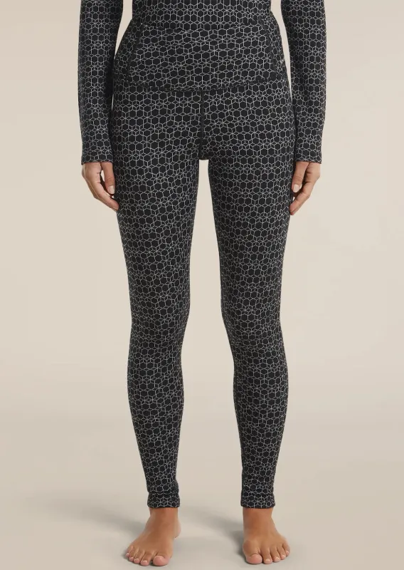 Icebreaker Women's Merino 260 Oasis Vertex Alpine Geo High Rise Leggings made by Icebreaker
