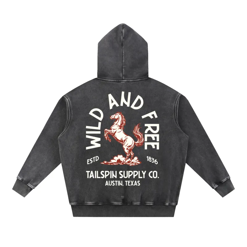 Wild and Free Bronco Hoodie made by Tailspin Supply Co.
