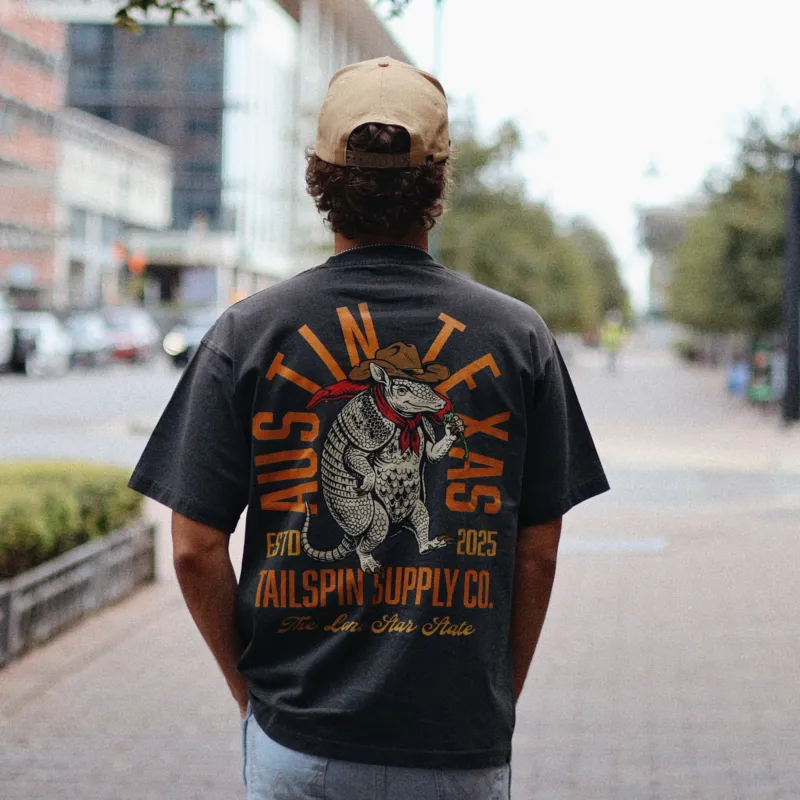 Austin Armadillo T-Shirt made by Tailspin Supply Co.