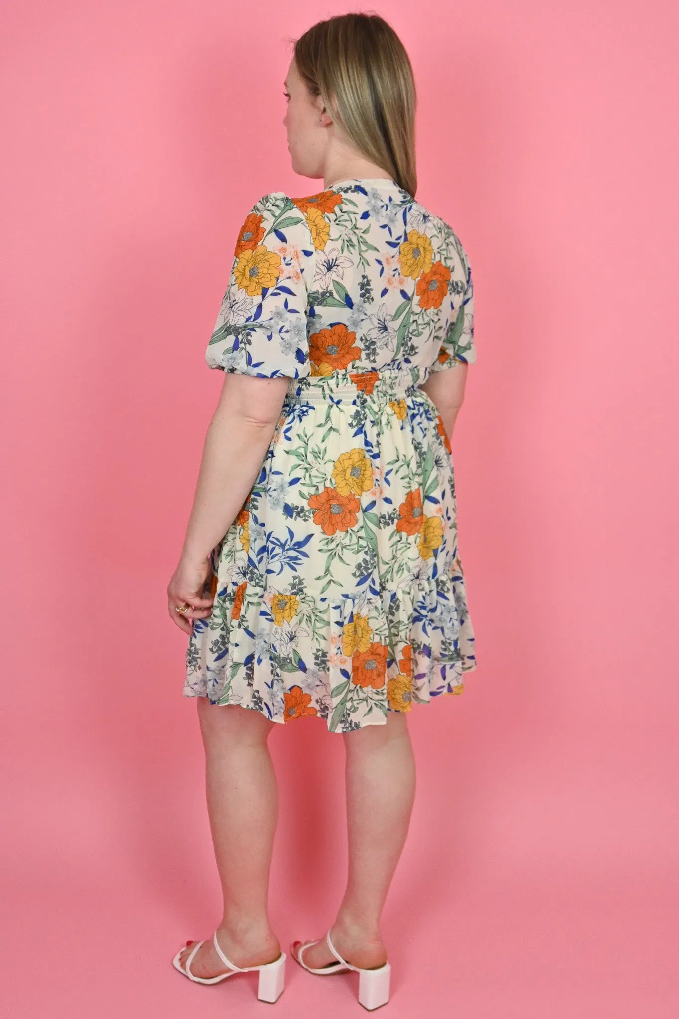 CURVE Tie Front Floral dress sold by Valencia Boutique product image thumbnail 2
