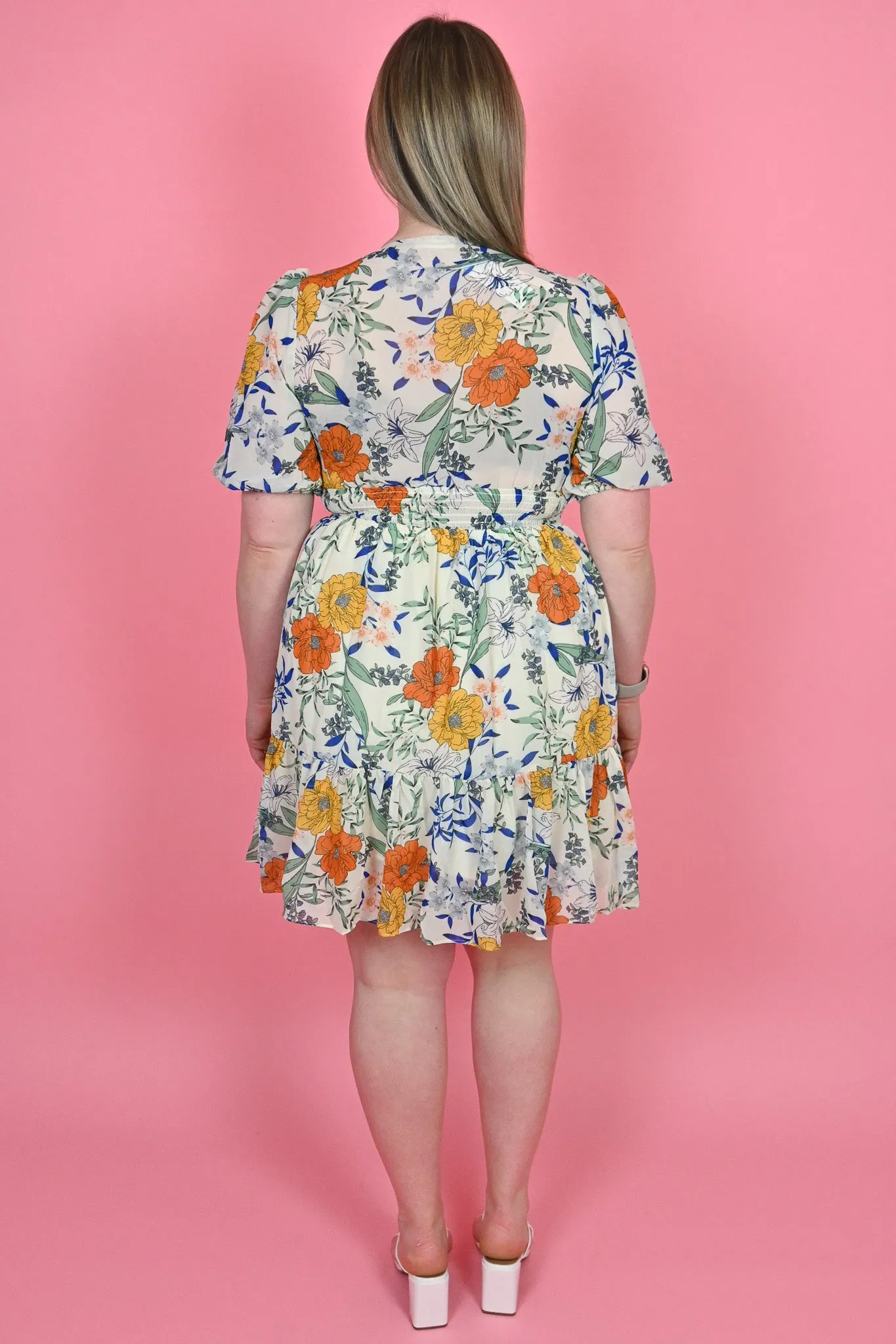 CURVE Tie Front Floral dress sold by Valencia Boutique product image thumbnail 3