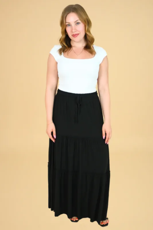 Tiered Maxi Skirt sold by Valencia Boutique
