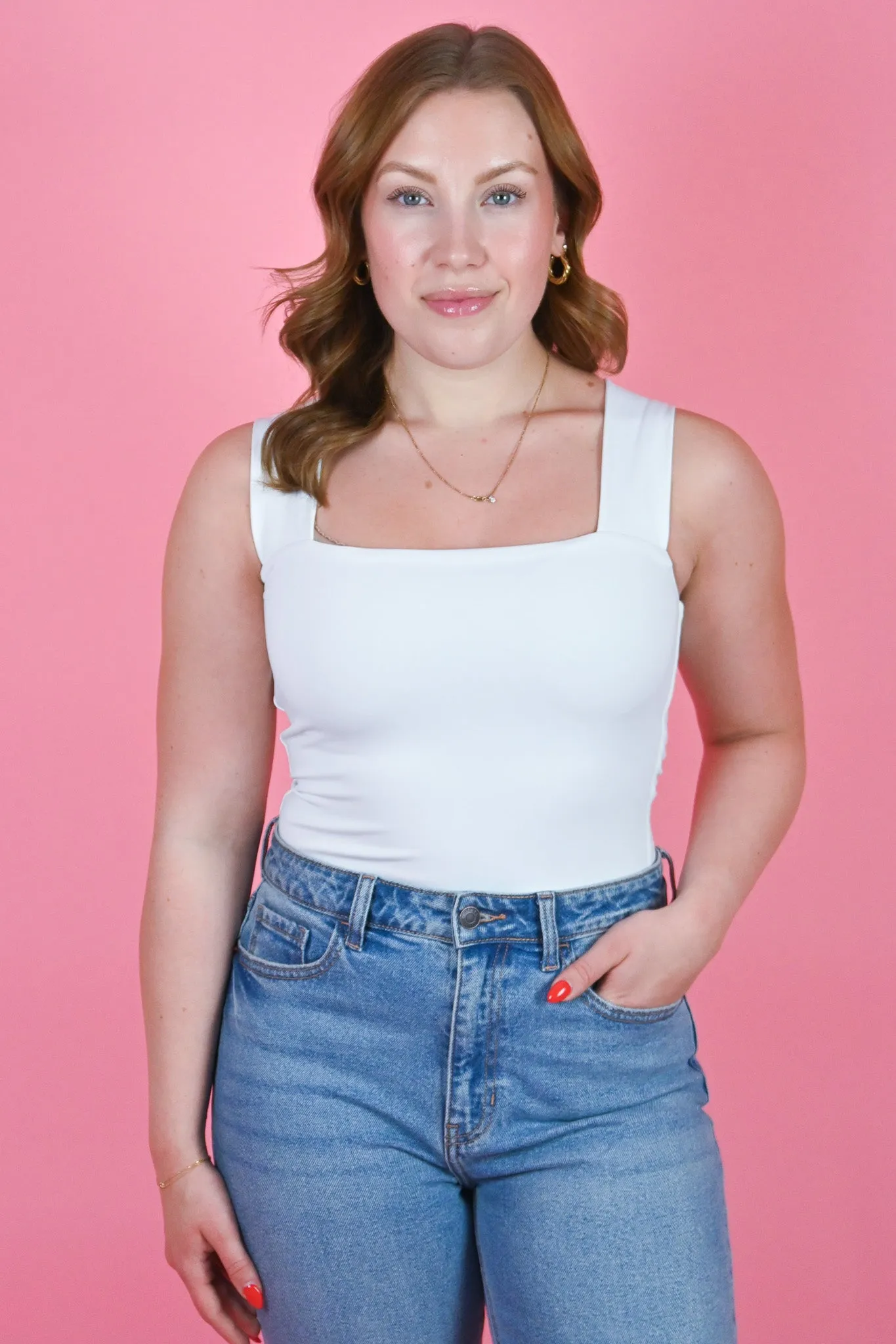 Clare Square Neck Bodysuit (2 colors) sold by Valencia Boutique