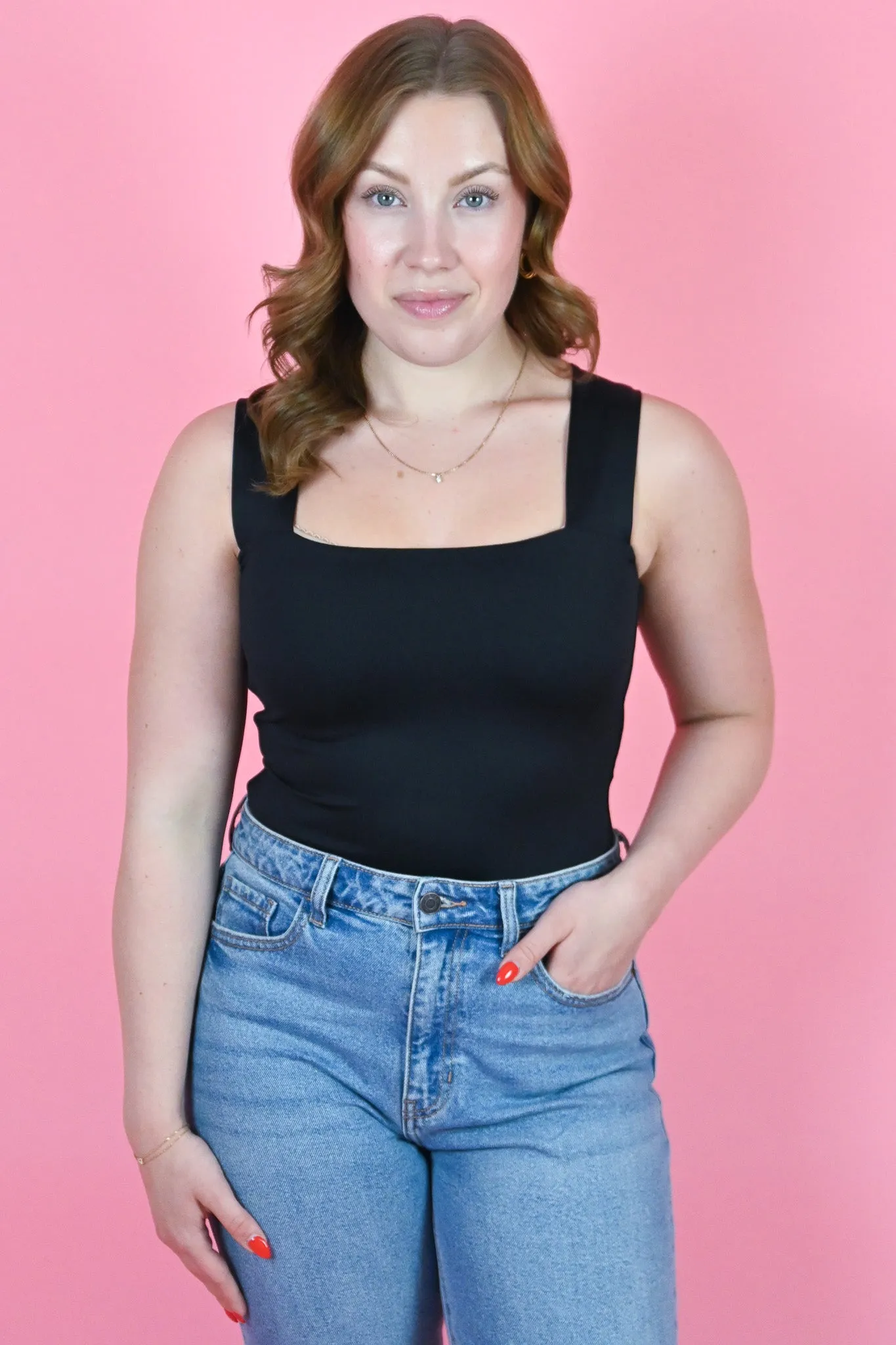 Clare Square Neck Bodysuit (2 colors) sold by Valencia Boutique product image thumbnail 3