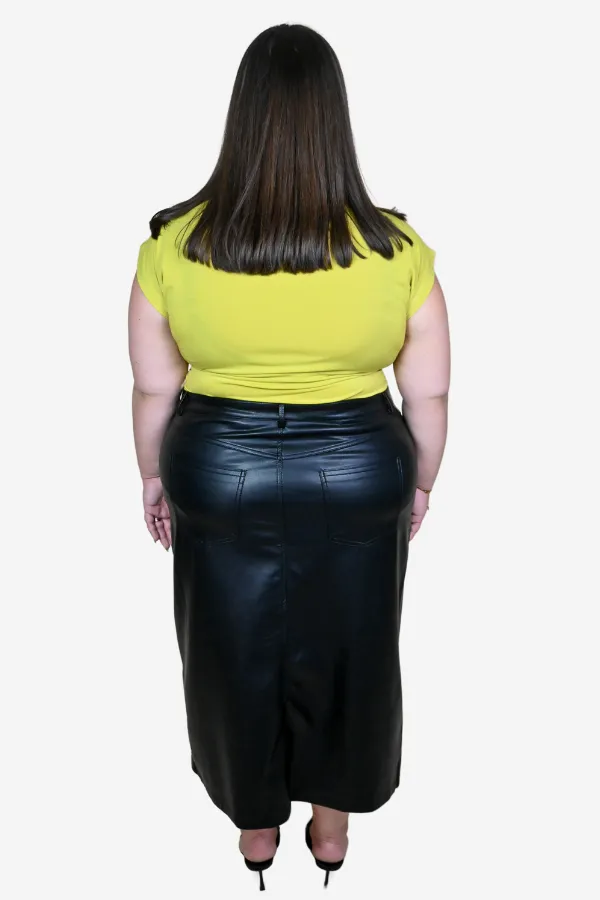 CURVE Leatherette Midi Skirt sold by Valencia Boutique product image thumbnail 3