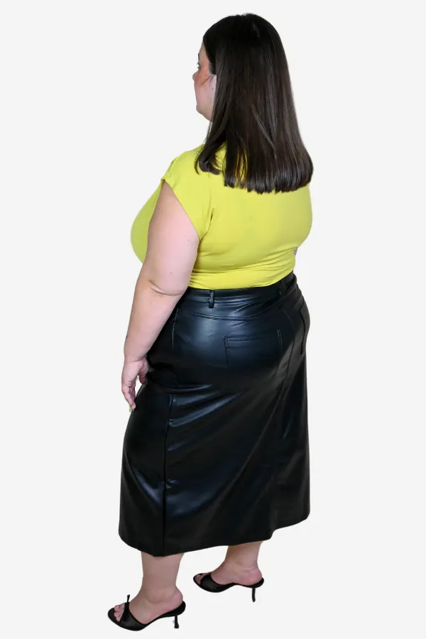 CURVE Leatherette Midi Skirt sold by Valencia Boutique product image thumbnail 4