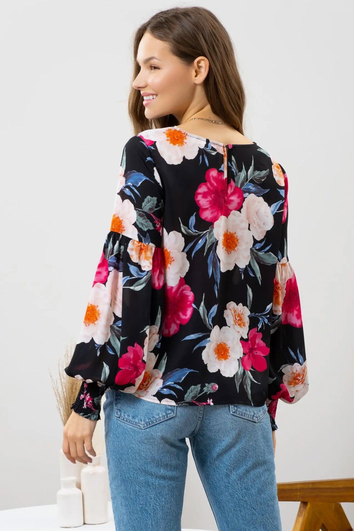 LS Floral Blouse sold by Valencia Boutique product image thumbnail 2
