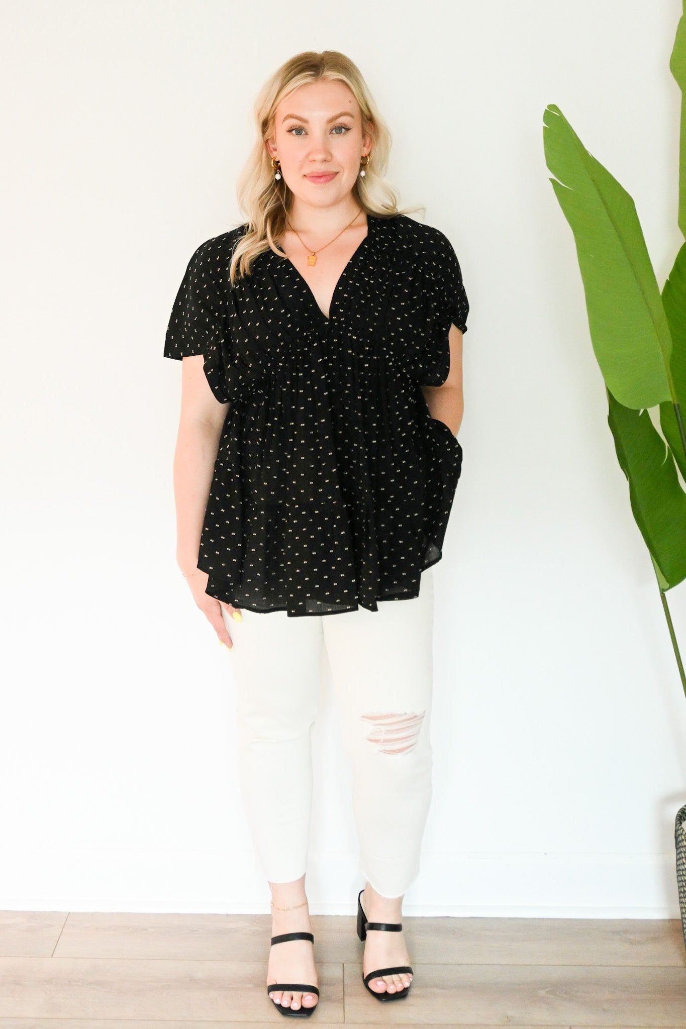 Tiered V-Neckline Blouse sold by Valencia Boutique product image thumbnail 2