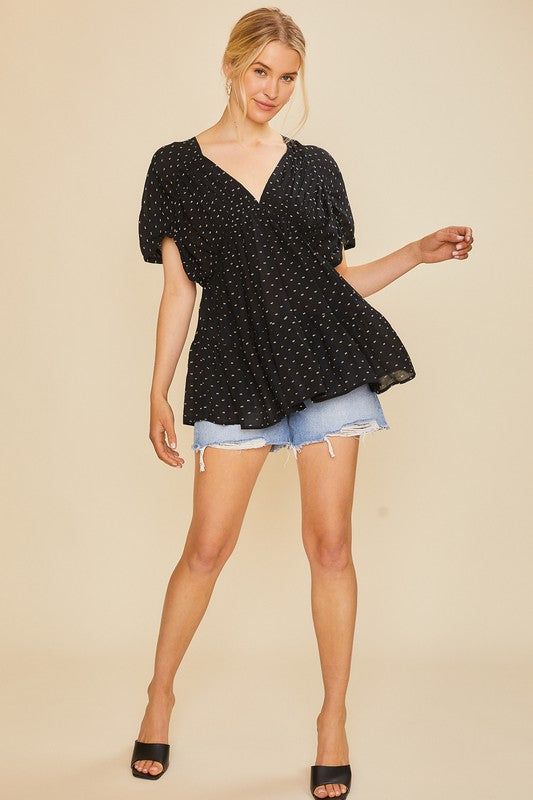 Tiered V-Neckline Blouse sold by Valencia Boutique product image thumbnail 6