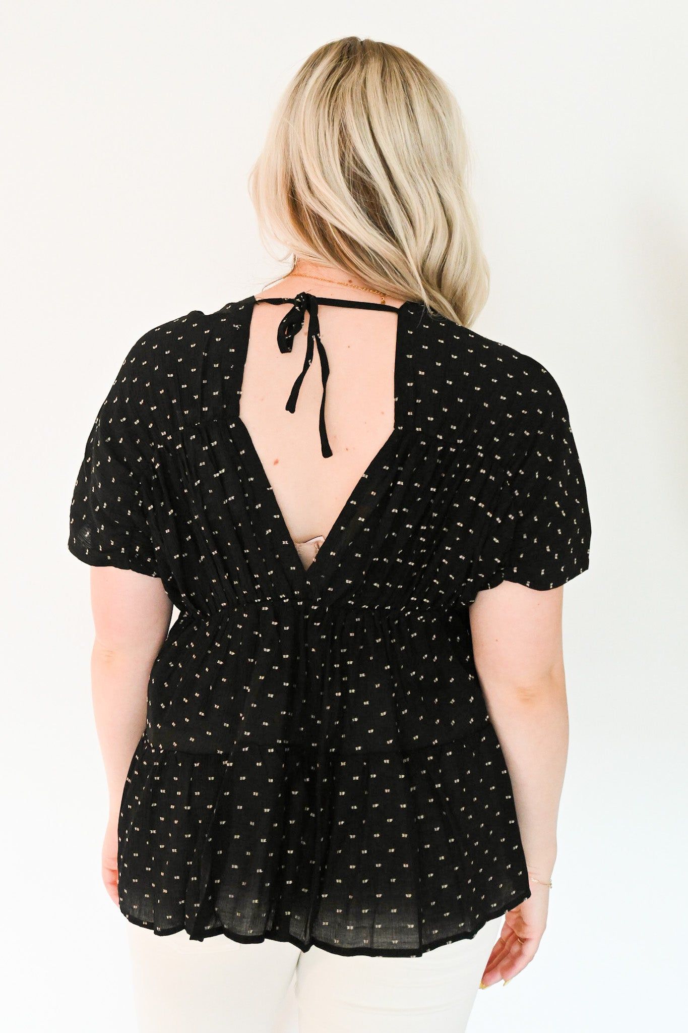 Tiered V-Neckline Blouse sold by Valencia Boutique product image thumbnail 3