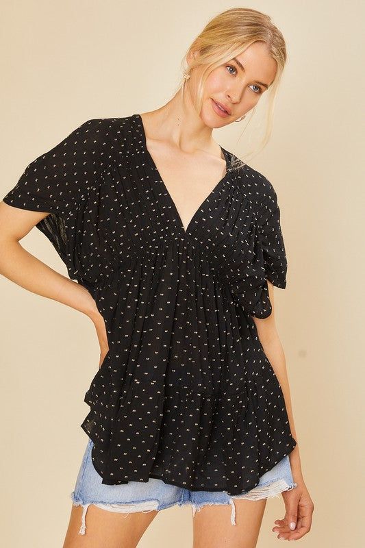 Tiered V-Neckline Blouse sold by Valencia Boutique product image thumbnail 4
