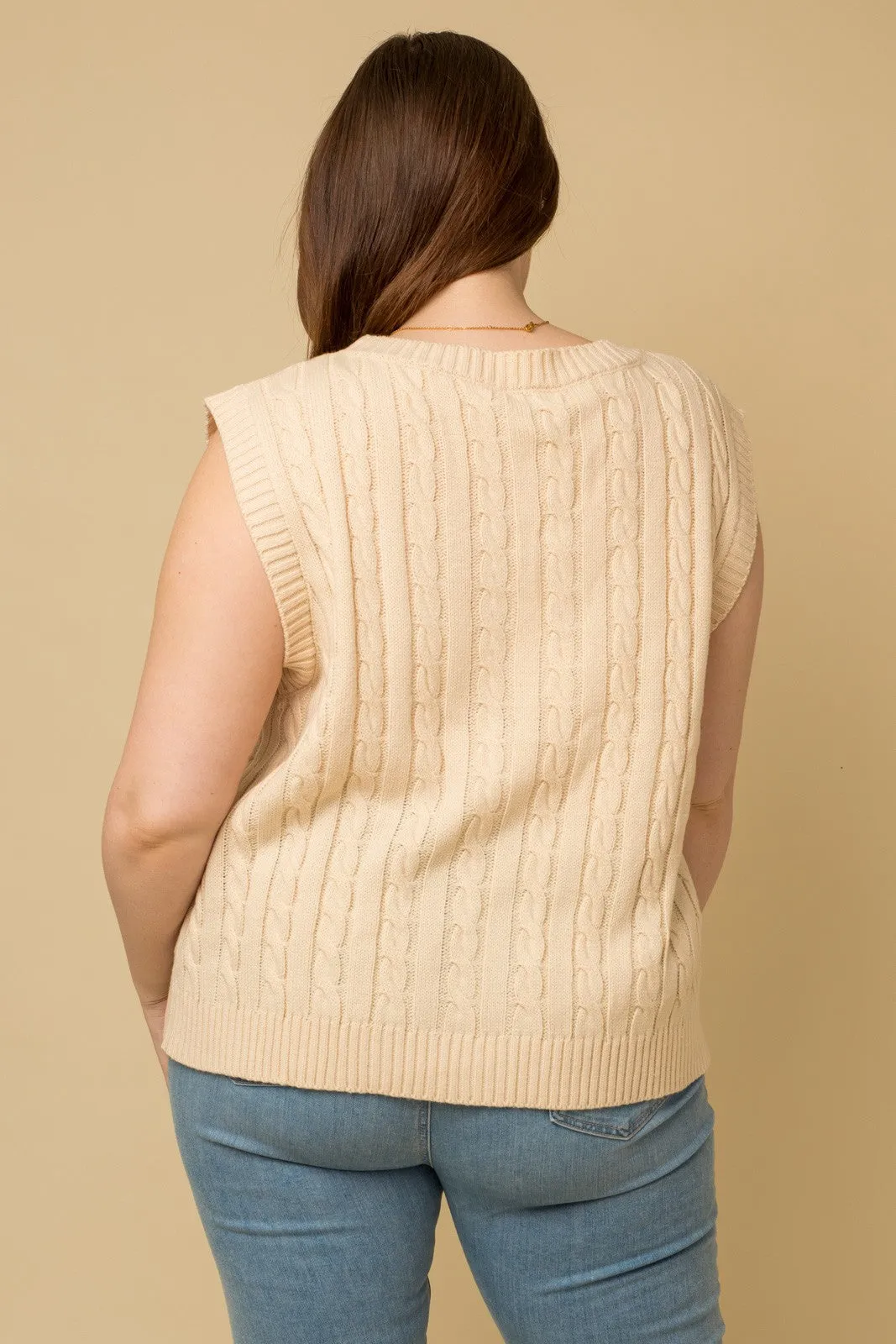 CURVE Cable Knit Vest sold by Valencia Boutique product image thumbnail 2