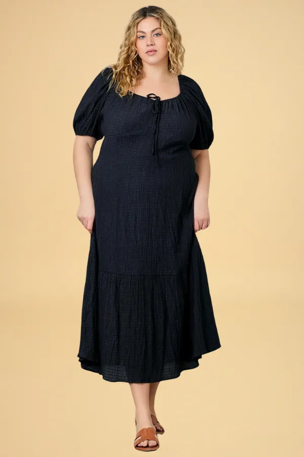 CURVE Textured Midi Dress sold by Valencia Boutique