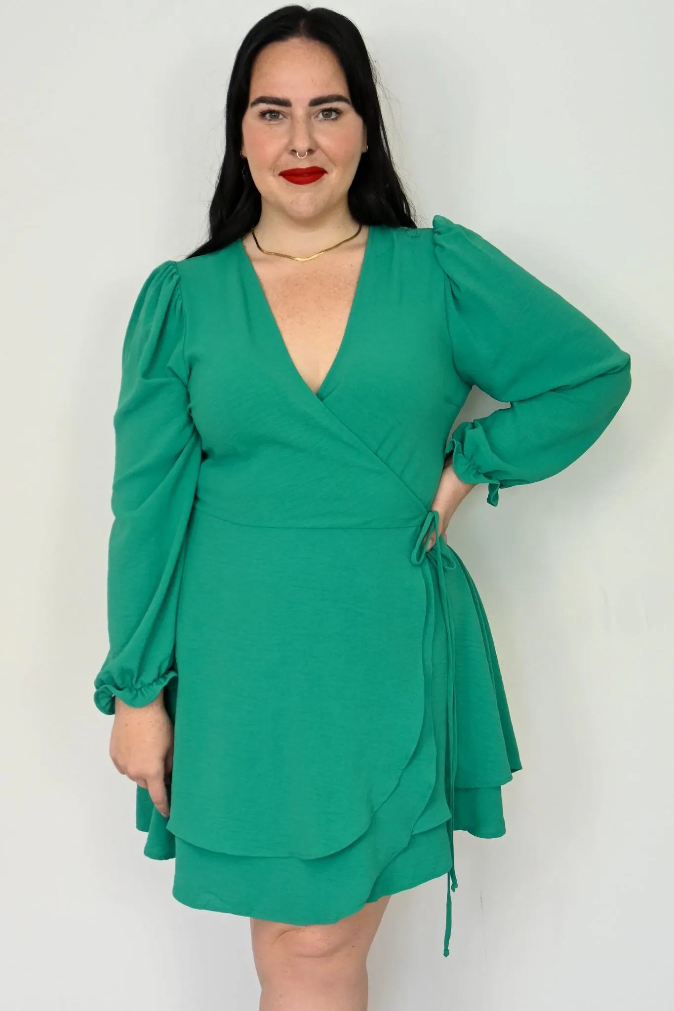 CURVE Long Sleeve Wrap Dress sold by Valencia Boutique product image thumbnail 3