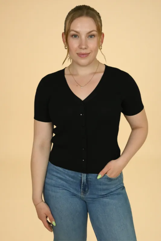 Ribbed Button Up Top sold by Valencia Boutique
