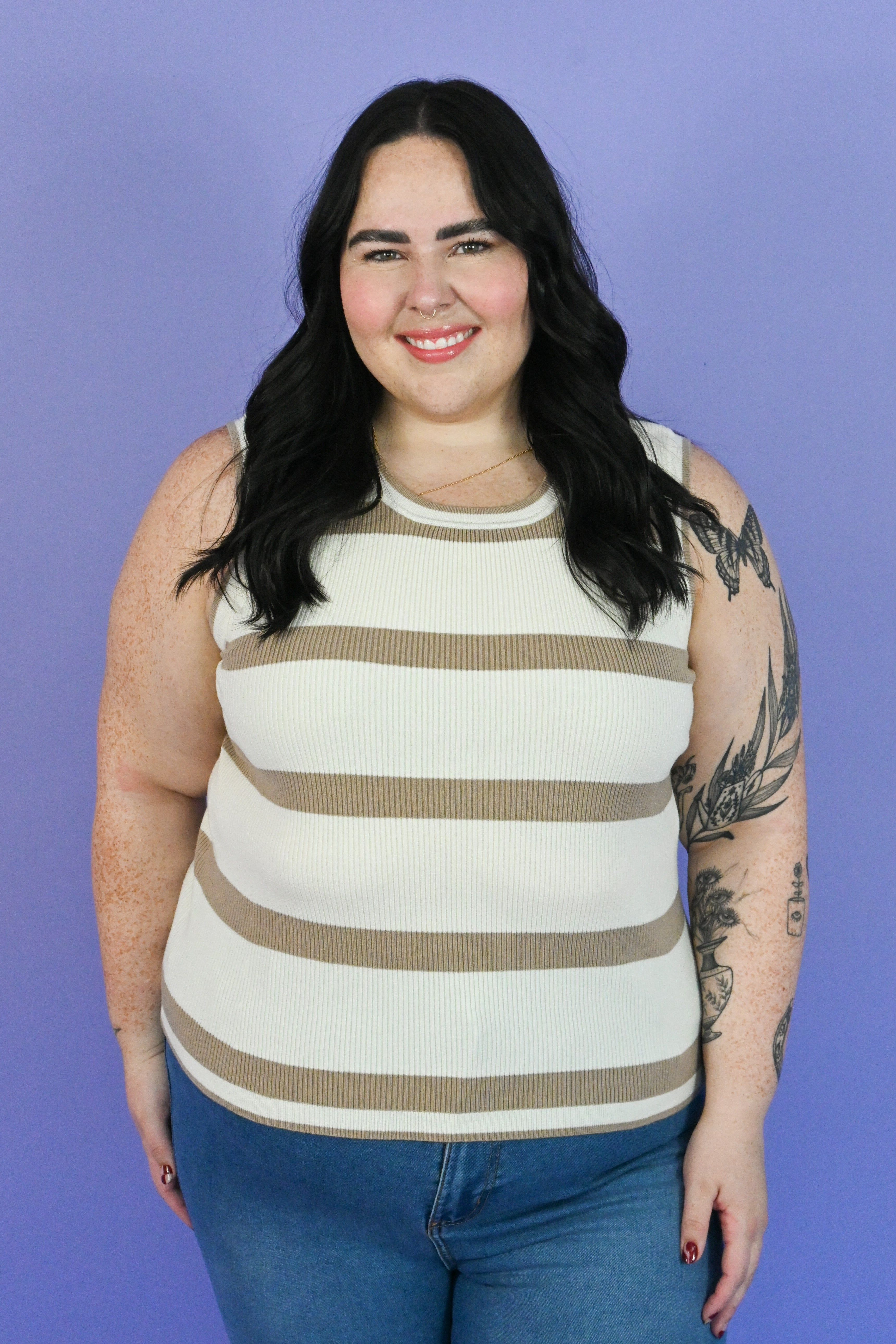 Striped Knit Top (S-3X) sold by Valencia Boutique product image thumbnail 6