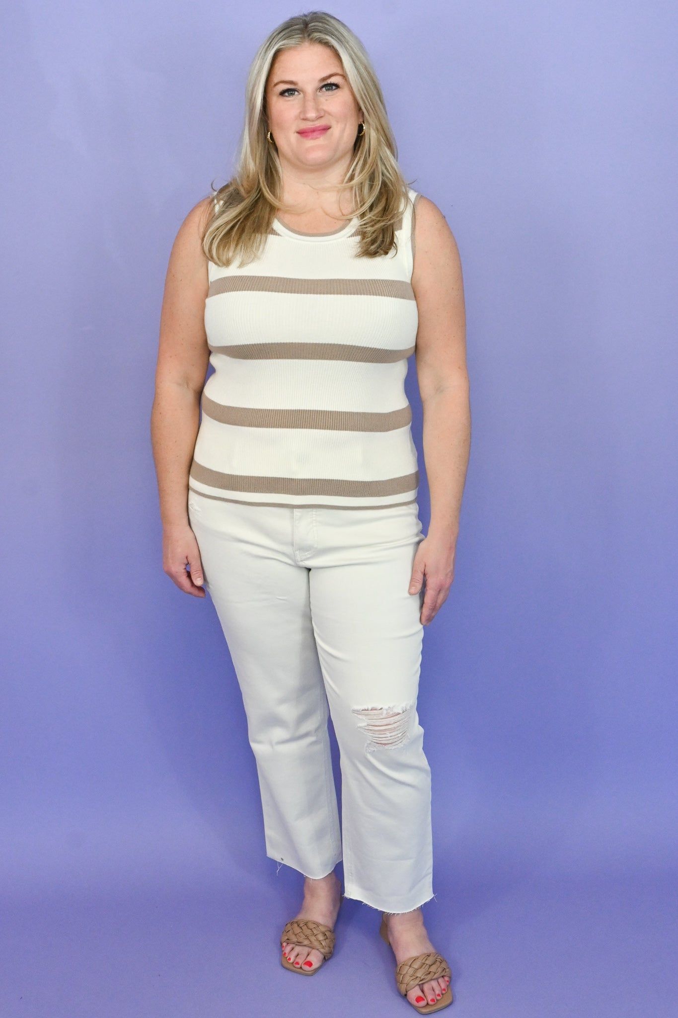 Striped Knit Top (S-3X) sold by Valencia Boutique