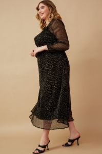 CURVE Gold Fleck Midi Dress sold by Valencia Boutique