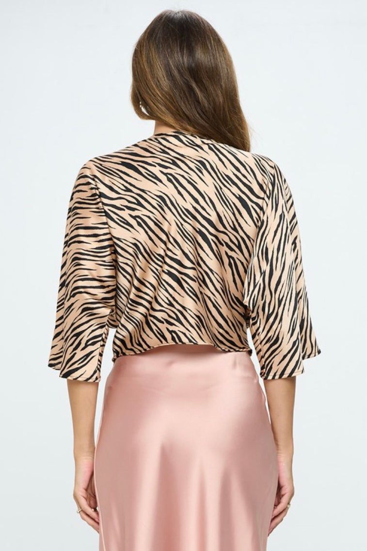 Front Twist Satin Blouse (S-3X) sold by Valencia Boutique product image thumbnail 4