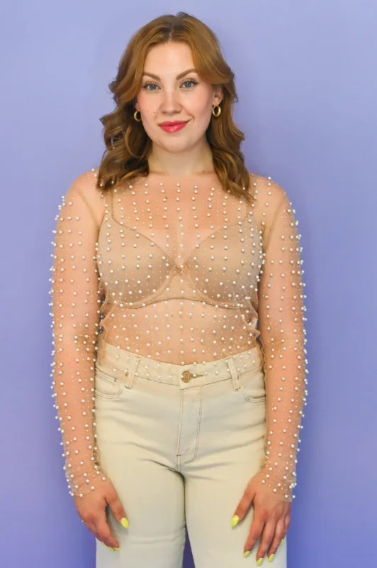 Sheer Pearl Top (S-3X) sold by Valencia Boutique