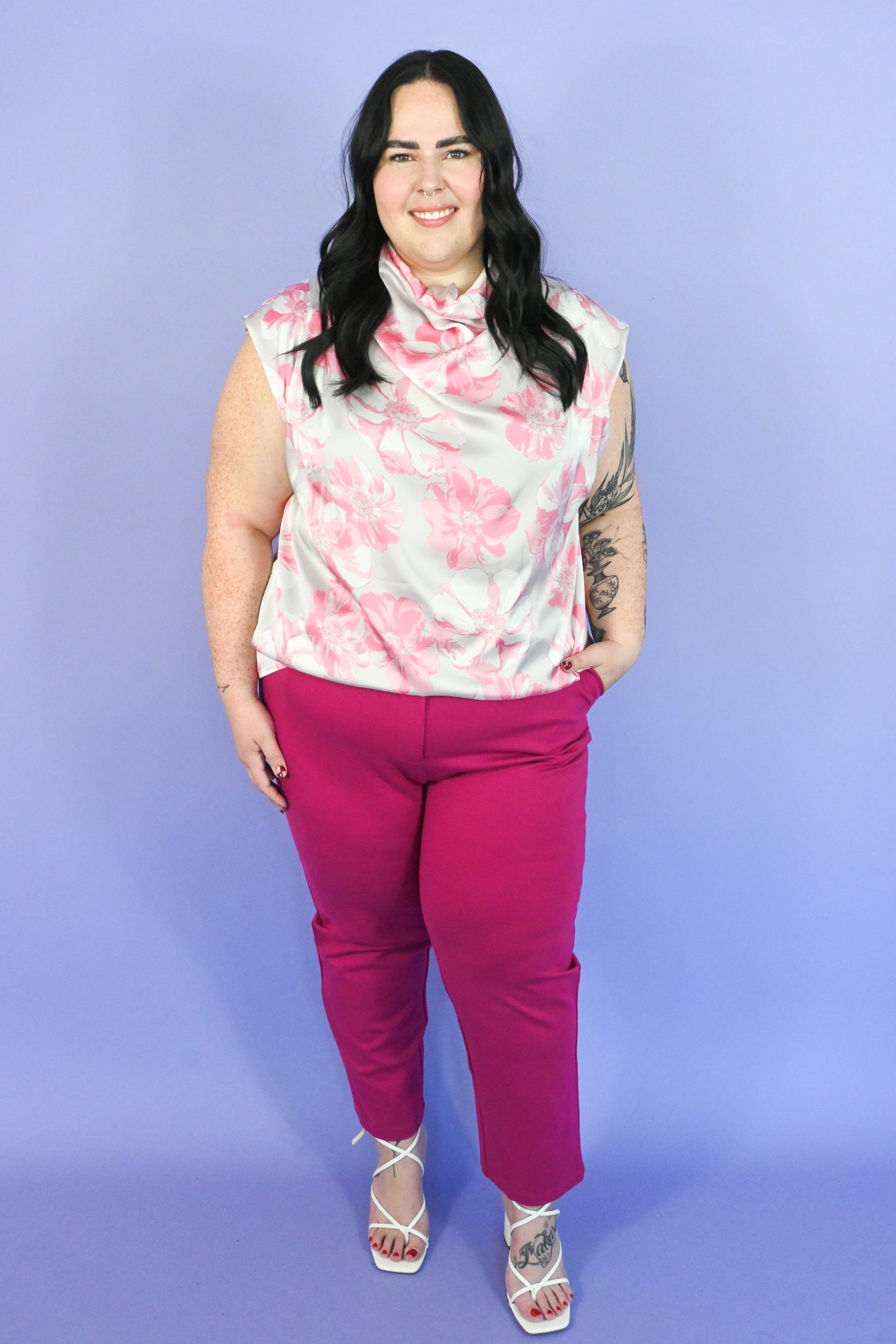 CURVE Cowl Neck Floral Blouse sold by Valencia Boutique product image thumbnail 2