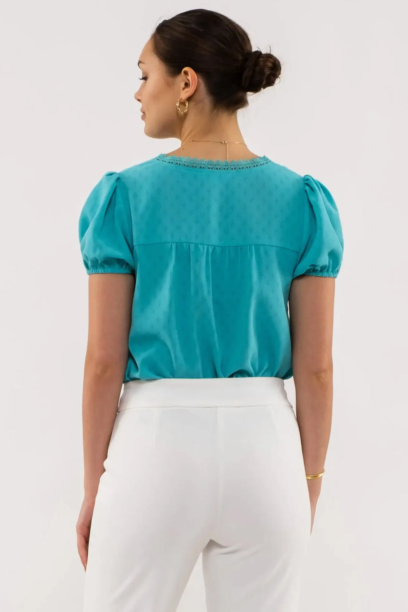 Lace Trim Blouse (S-3X) sold by Valencia Boutique product image thumbnail 4