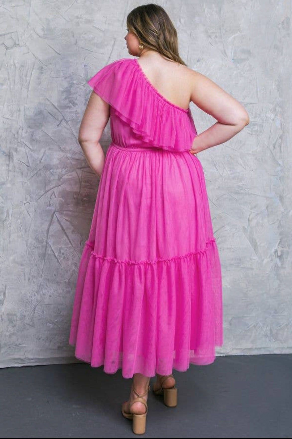 CURVE One Shoulder Midi Dress sold by Valencia Boutique product image thumbnail 4