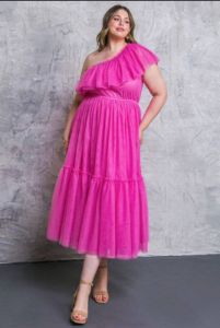 CURVE One Shoulder Midi Dress sold by Valencia Boutique