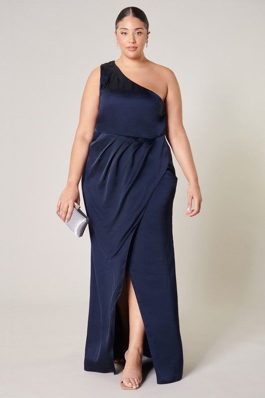 One Shoulder Maxi Dress (XS-3X) sold by Valencia Boutique