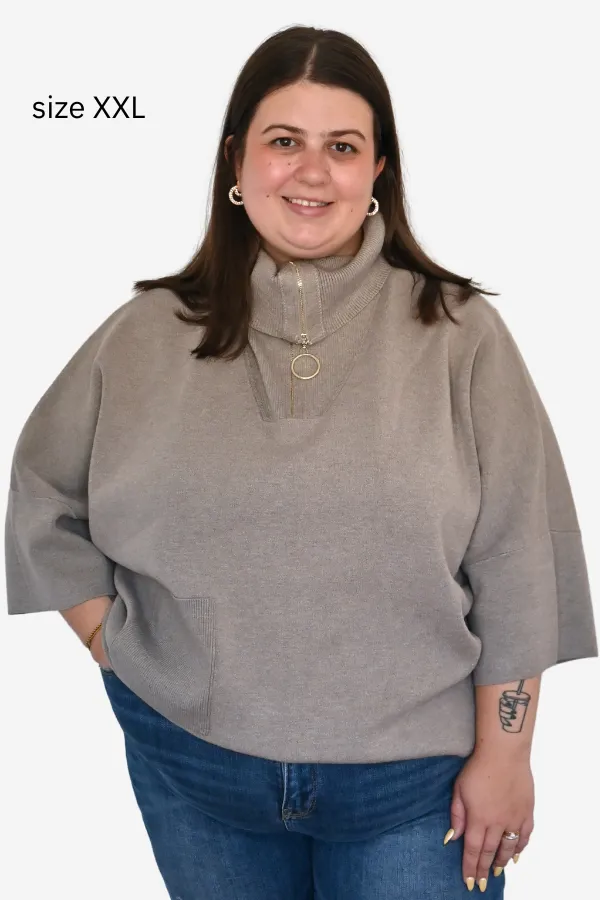 Zip Collar Luxe Sweater (XS-XXL) sold by Valencia Boutique product image thumbnail 5