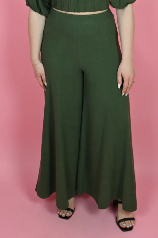 Linen Crop Pant sold by Valencia Boutique