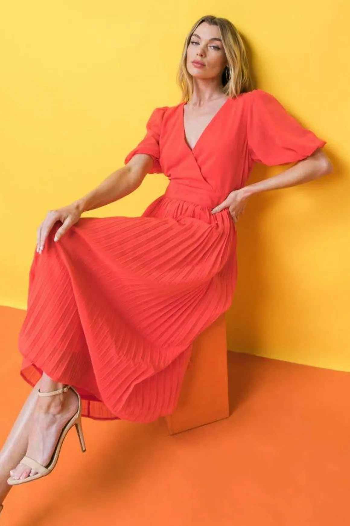 Pleated Midi Dress sold by Valencia Boutique product image thumbnail 2