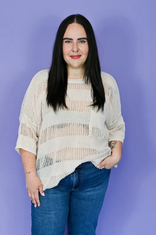 CURVE Open Knit Top sold by Valencia Boutique