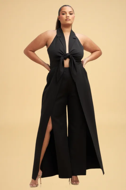 CURVE Halter Cutout Jumpsuit sold by Valencia Boutique