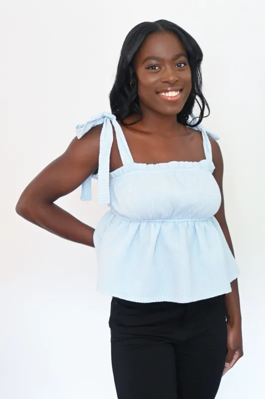 Textured Tie-Strap Tank sold by Valencia Boutique