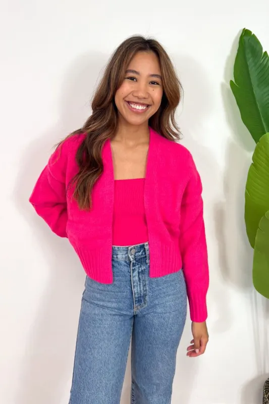Hot Pink Cardigan sold by Valencia Boutique