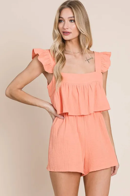 Square Neck Romper sold by Valencia Boutique
