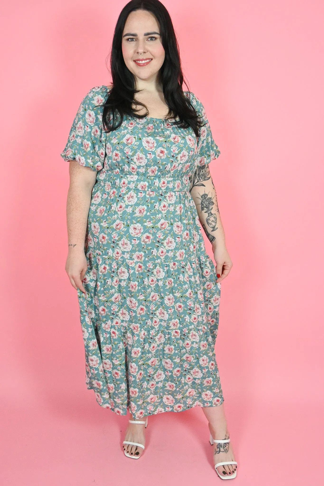 CURVE Floral Maxi Dress sold by Valencia Boutique